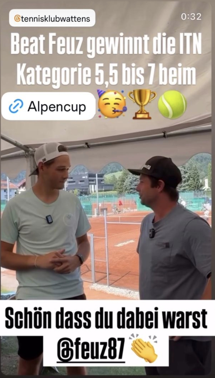 Beat Feuz gewinnt Alpencup in der Kategorie ITN 5,5-7,0